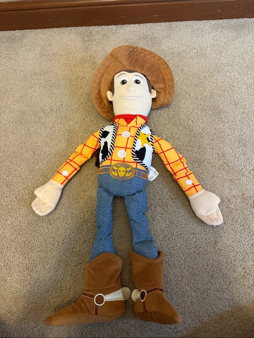 Disney Woody Plush Toy - Brown, Yellow, Blue